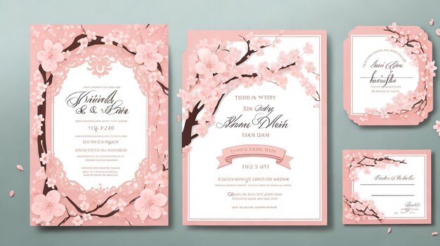 wedding invitation floral with carnations flower