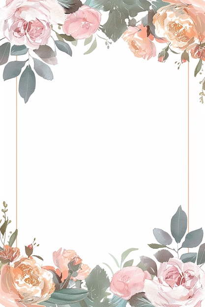 wedding invitation frames floral flowers botanical romance love