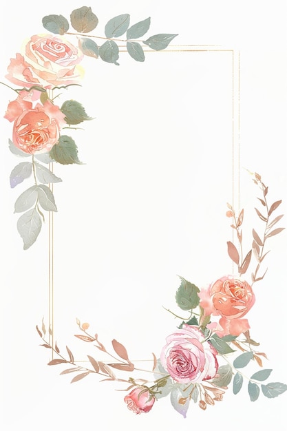 wedding invitation frames floral flowers botanical romance love