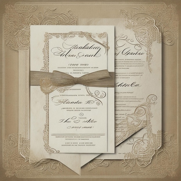 Photo wedding invitation greeting cards elegant vintage style