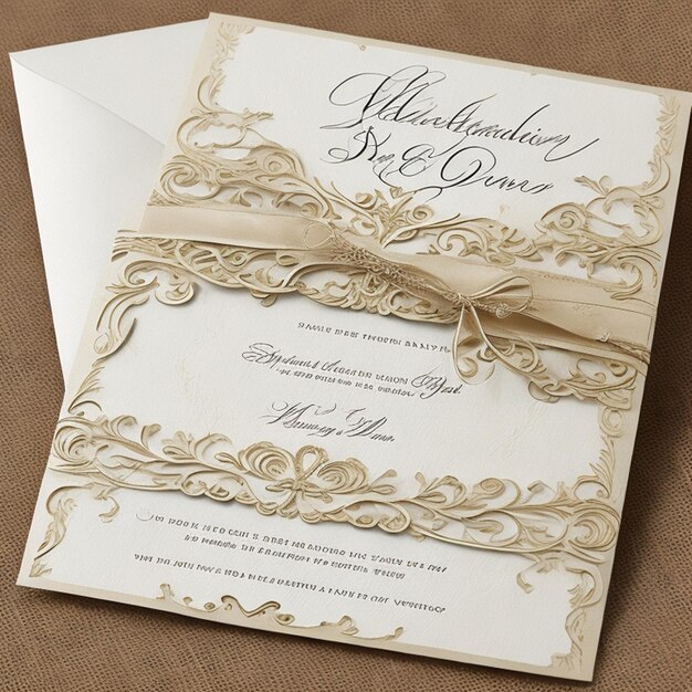 Photo wedding invitation greeting cards elegant vintage style