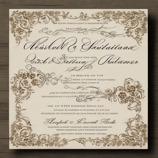 Wedding invitation greeting cards elegant vintage style