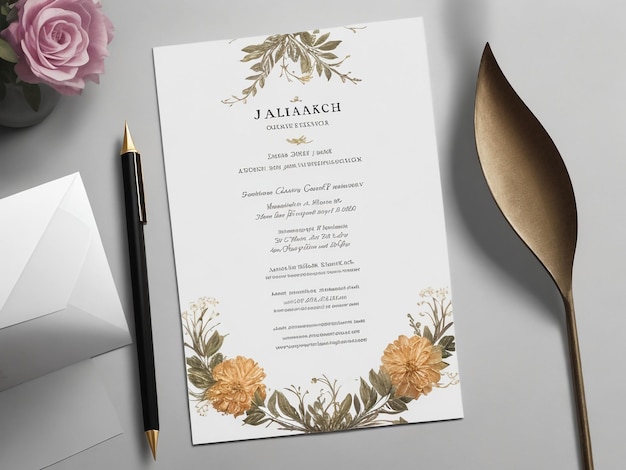 wedding invitation templates with white flowers