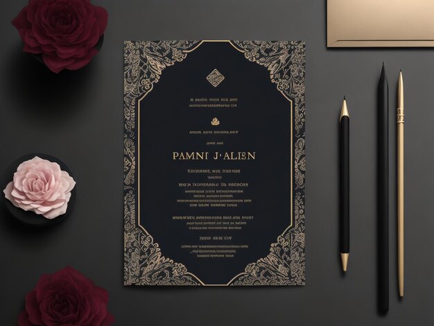 Photo wedding invitation templates with white flowers
