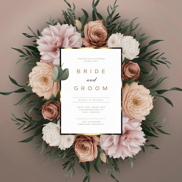 a wedding invitation with flowers and a card that says bridesmaids