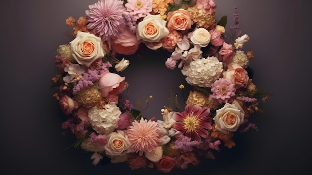 結婚式の招待状にふさわしい花のアレンジメント
