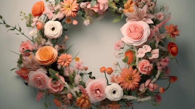結婚式の招待状にふさわしい花のアレンジメント