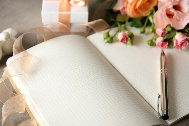 Wedding to do list with flowers on table