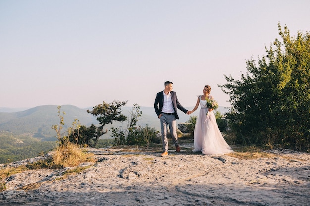 Wedding in the mountains Mangup in Crimea