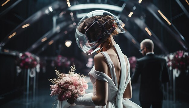 Фото Свадебный фотограф в космосе футуристическая свадьба