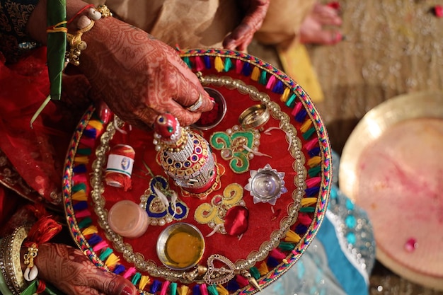 Photo wedding plate with spices and blessings