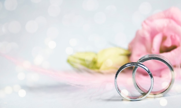 Wedding ring in the flower