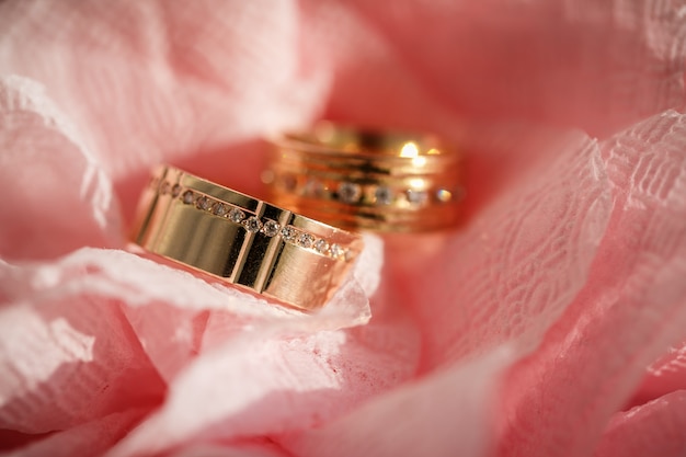 Wedding ring in flowers 