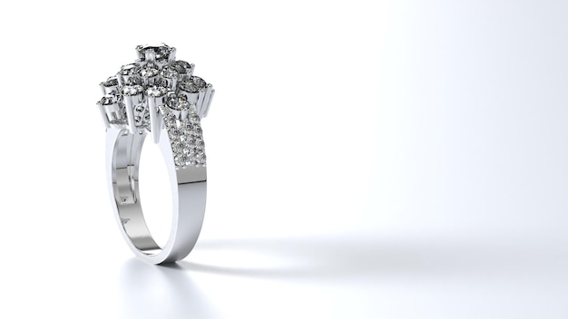 Обручальное кольцо золото серебро бриллиант помолвка мода брак камень 3d рендеринг