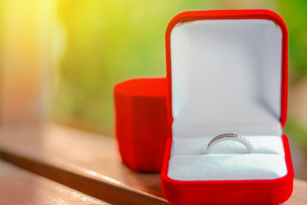 Wedding ring in red box 