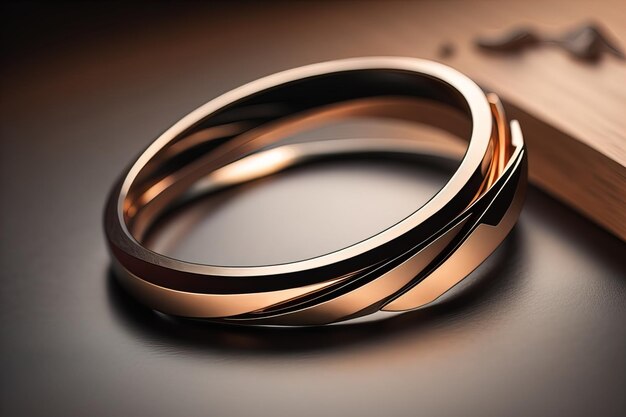 Foto anello di nozze su uno sfondo di colore solido gioielli ai generativi
