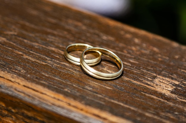 Wedding ring symbol of love and marriage wedding rings creative macro and close up photography