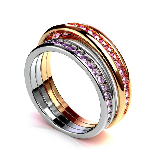 Wedding ring with diamonds