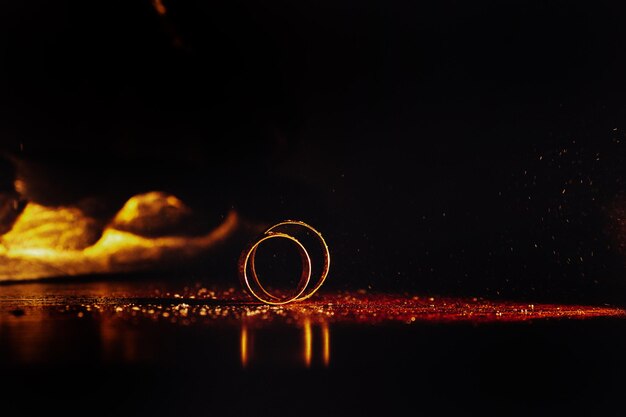 Wedding rings as the main attribute of a wedding day