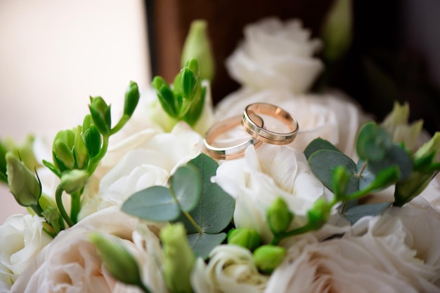 Wedding rings as a symbol of love and happyness