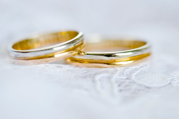 Wedding rings for engagement of bride and groom