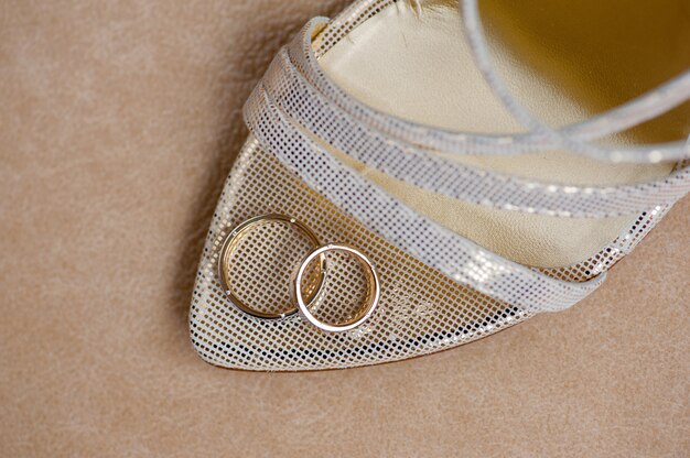 Wedding rings for engagement of bride and groom