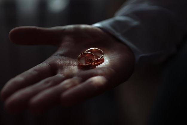 Wedding rings in a hand