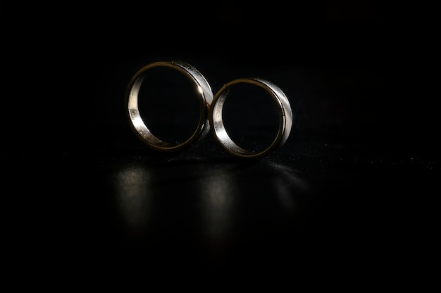 Wedding Rings Isolated With Black Background