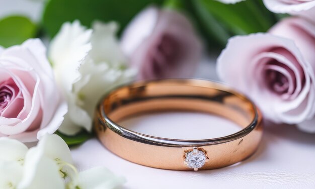 Wedding rings on the table