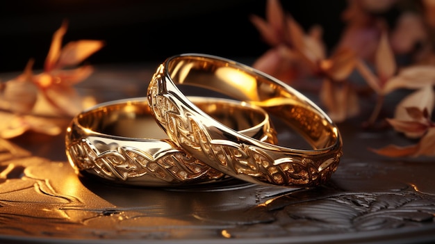 Premium AI Image | Wedding rings on the tablegenerative ai