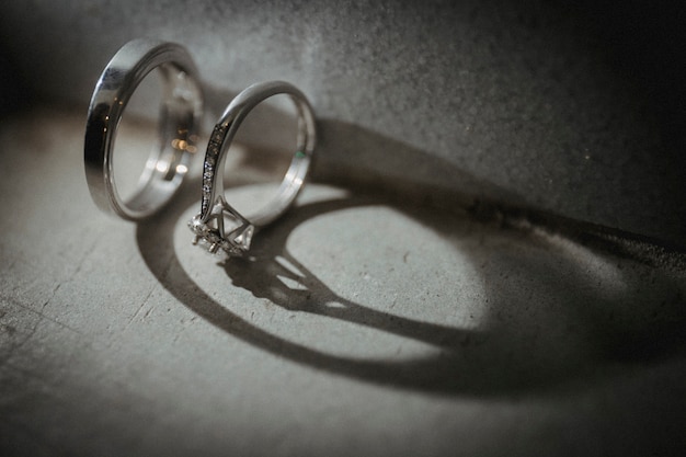 Wedding rings,vintage picture style 