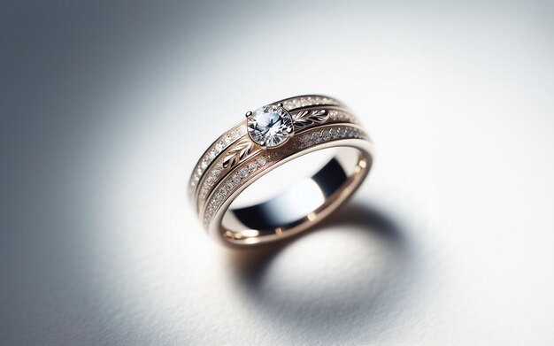結婚指輪 白金 ダイヤモンドの指輪 黒い背景に輝く