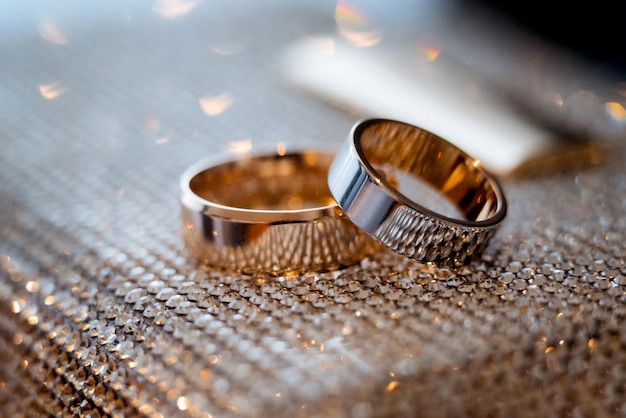 Wedding rings with a wedding decor