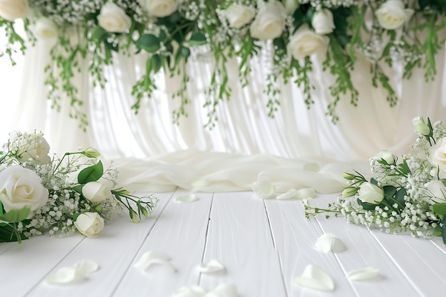 Wedding room decorated with flowers Ai Generated