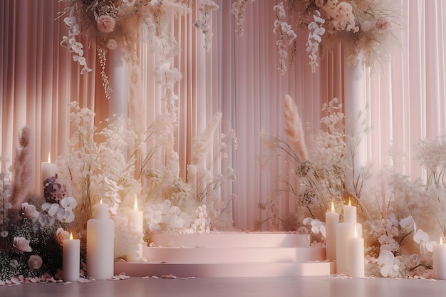 Photo wedding room decorated with flowers ai generated