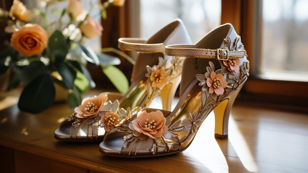 wedding shoes HD 8K wallpaper Stock Photographic Image