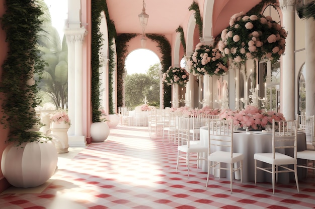 A wedding stage decoration