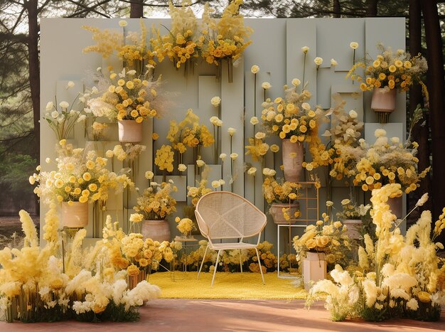 Wedding Stage with Yellow Flowers