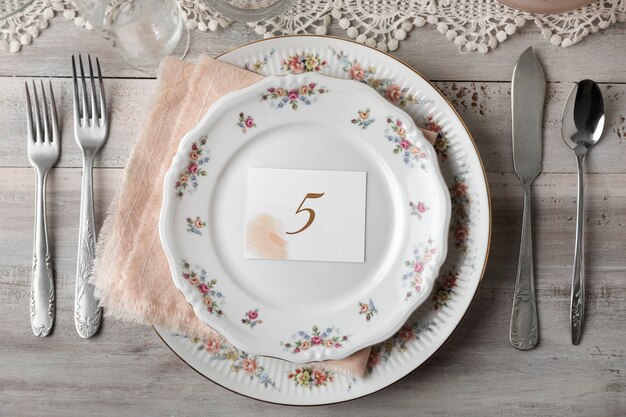 Wedding table number decoration