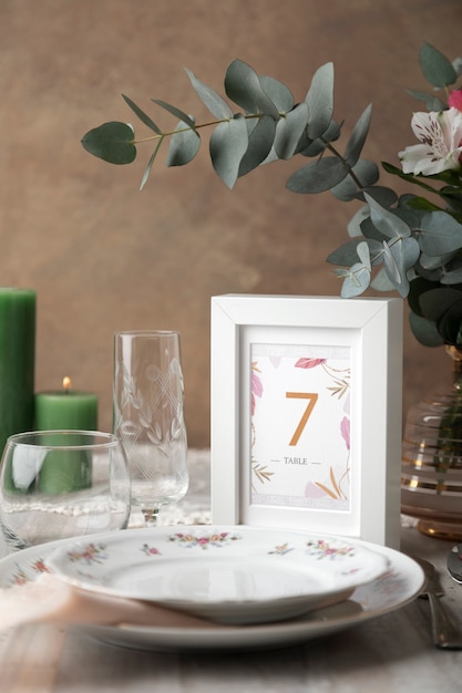 Wedding table number decoration