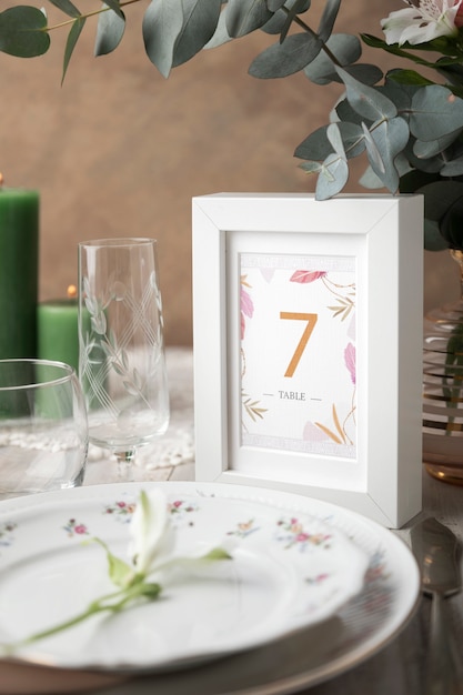 Photo wedding table number decoration