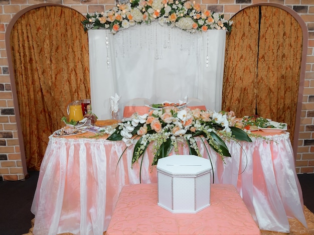 Wedding table setting in rustic style decoration decor