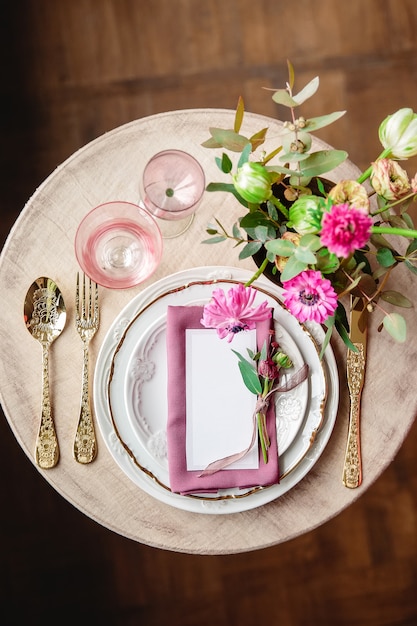 Wedding table setting