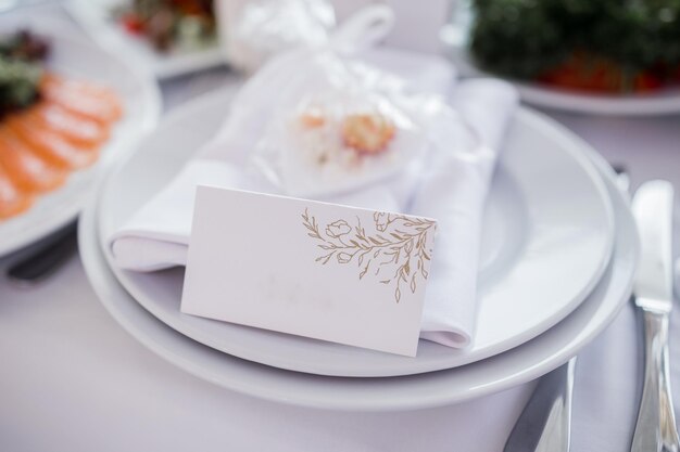 Wedding table with decor in the restaurant