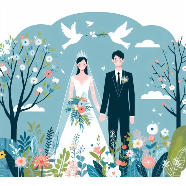 Foto wedding vectors en illustraties