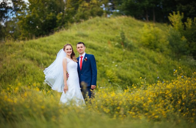 自然の結婚式の散歩