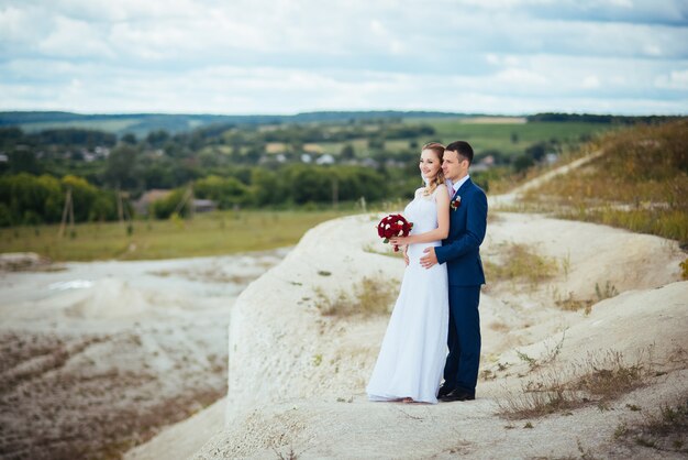 Wedding walk on nature