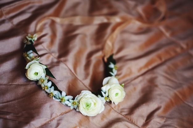 Wedding wreath with flowers