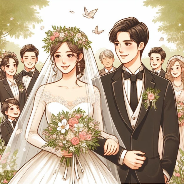 Иллюстрация свадьбы
