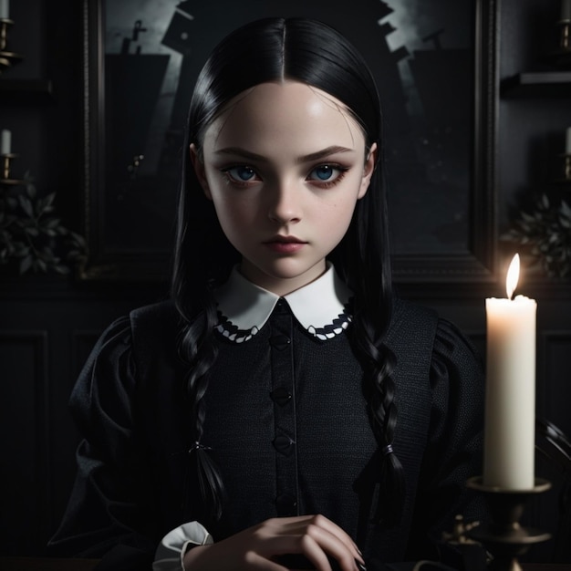 Foto wednesday addams zwart-wit foto